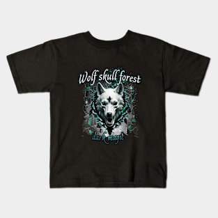 Wolf skull forest dark magic gothic - 4 Kids T-Shirt